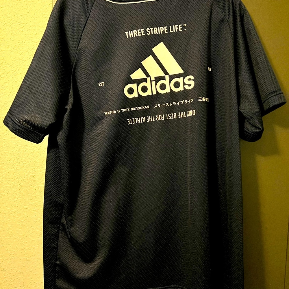 Adidas 3 stripe life baseball jersey style